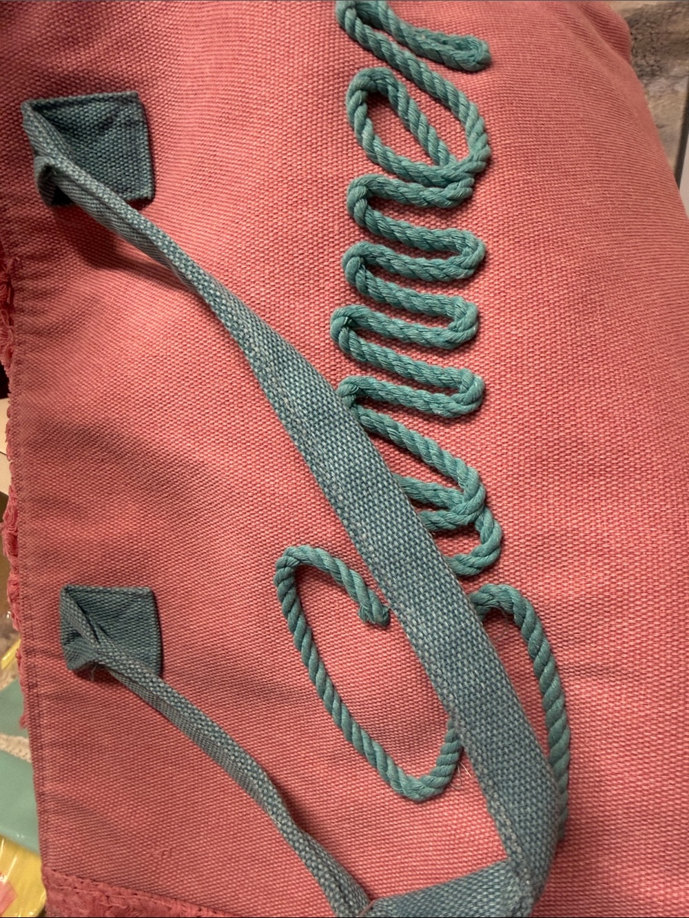Summer Pink and Teal Tote Bag - Picture 9 of 9